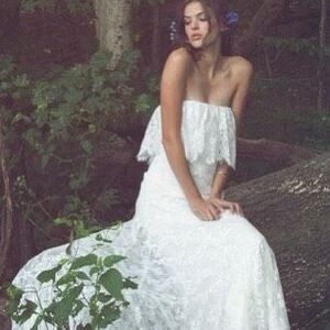 HY off shoulder White Lace wedding dress